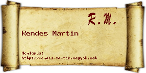 Rendes Martin névjegykártya